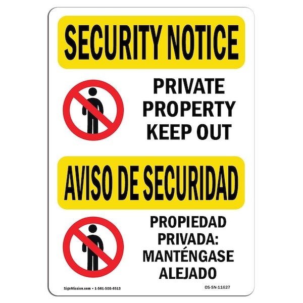 Sign, 3.5" H, 5" W, Private Property Keep Out, Landscape, SN-D-35-L-11627-10PK